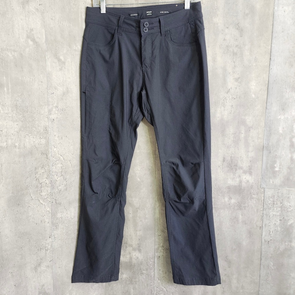 Prana Halle Straight Leg Hiking Pants Charcoal Gray Size 6 Regular Nylon